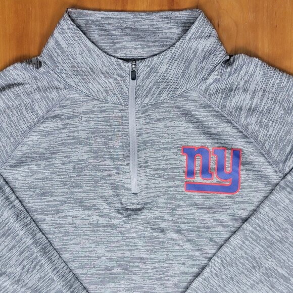 Fanatics Men's Grey Lightweight Quarter Zip NY Giants Football Pullover - M - Picture 7 of 10